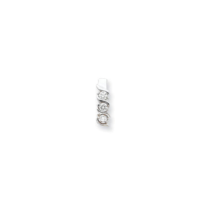14K Weißgold A Echt Diamant Kette Anhänger