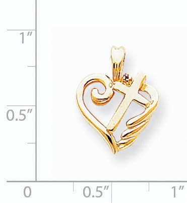 14K Diamant-Kreuzanhänger