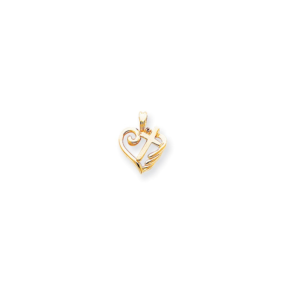 Kreuzanhänger aus 14K Gold mit Diamant