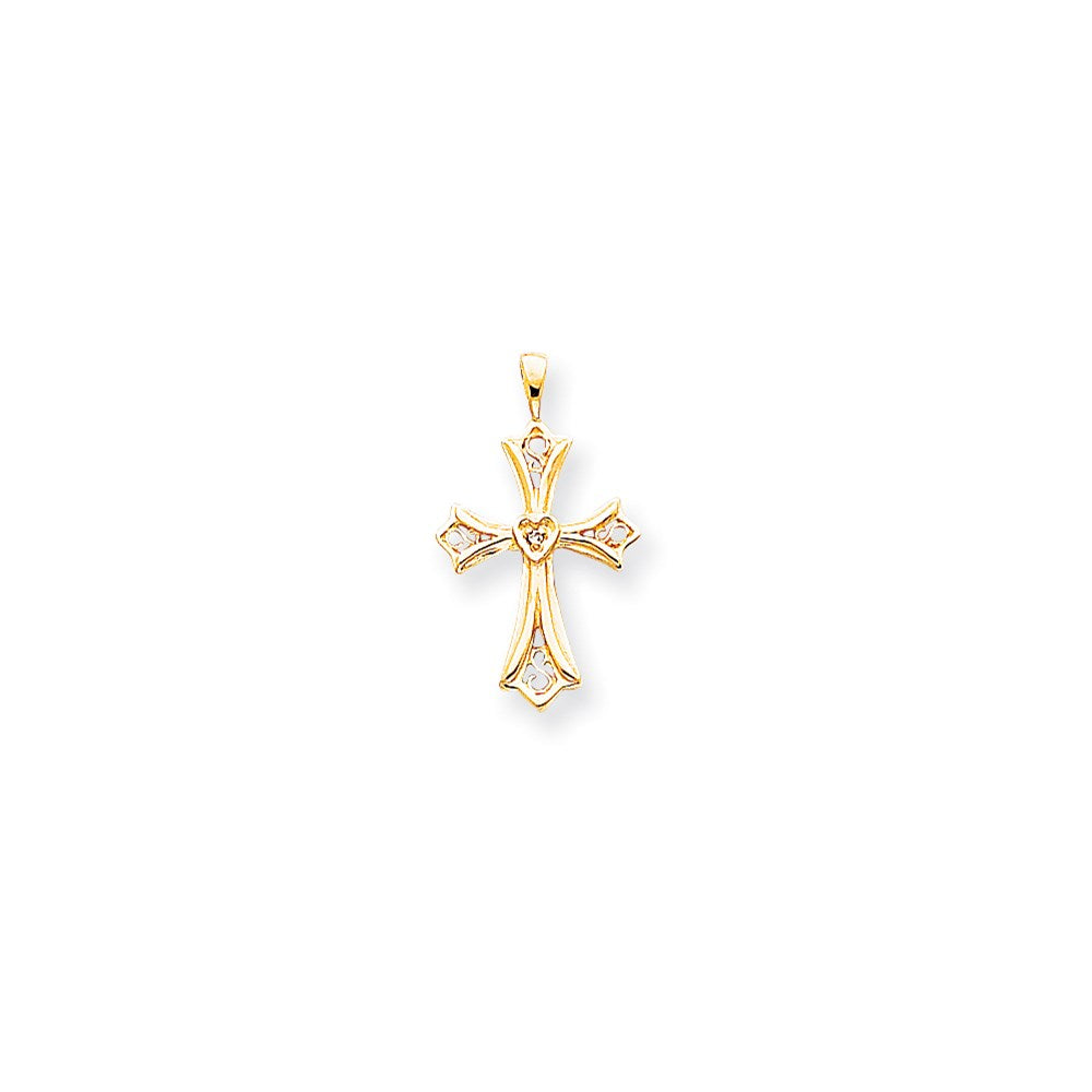 14K Diamant-Kreuzanhänger