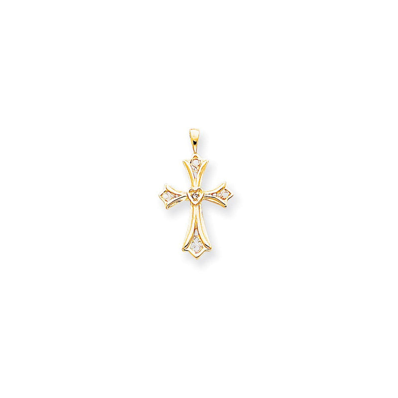 14K Gelbgold Diamant-Kreuzanhänger