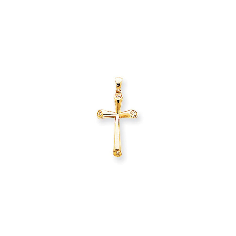 14K Gelbgold Diamant-Kreuzanhänger