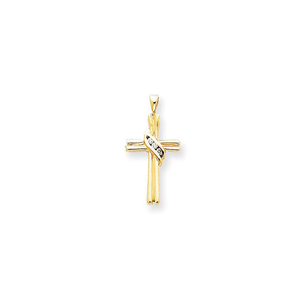 14K Gelbgold Diamant-Kreuzanhänger