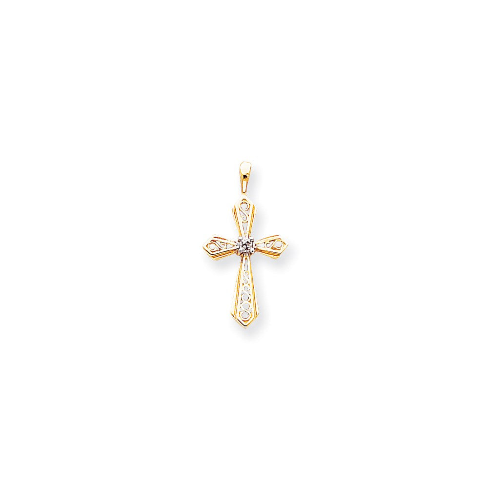 Kreuzanhänger mit VS-Diamanten aus 14K Gold