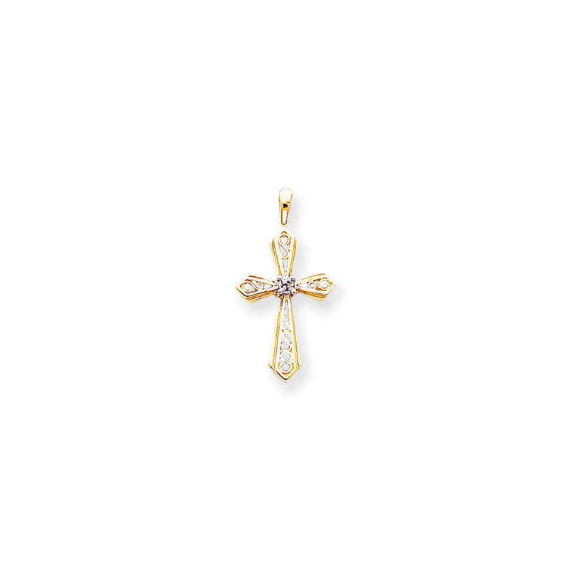 14K AAA Diamant-Kreuzanhänger