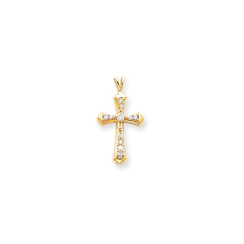 14K Diamant-Kreuzanhänger AAA