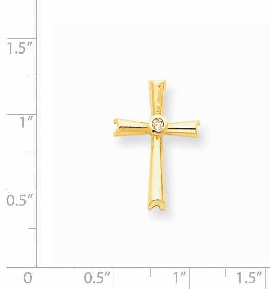 14K Diamant-Kreuzanhänger