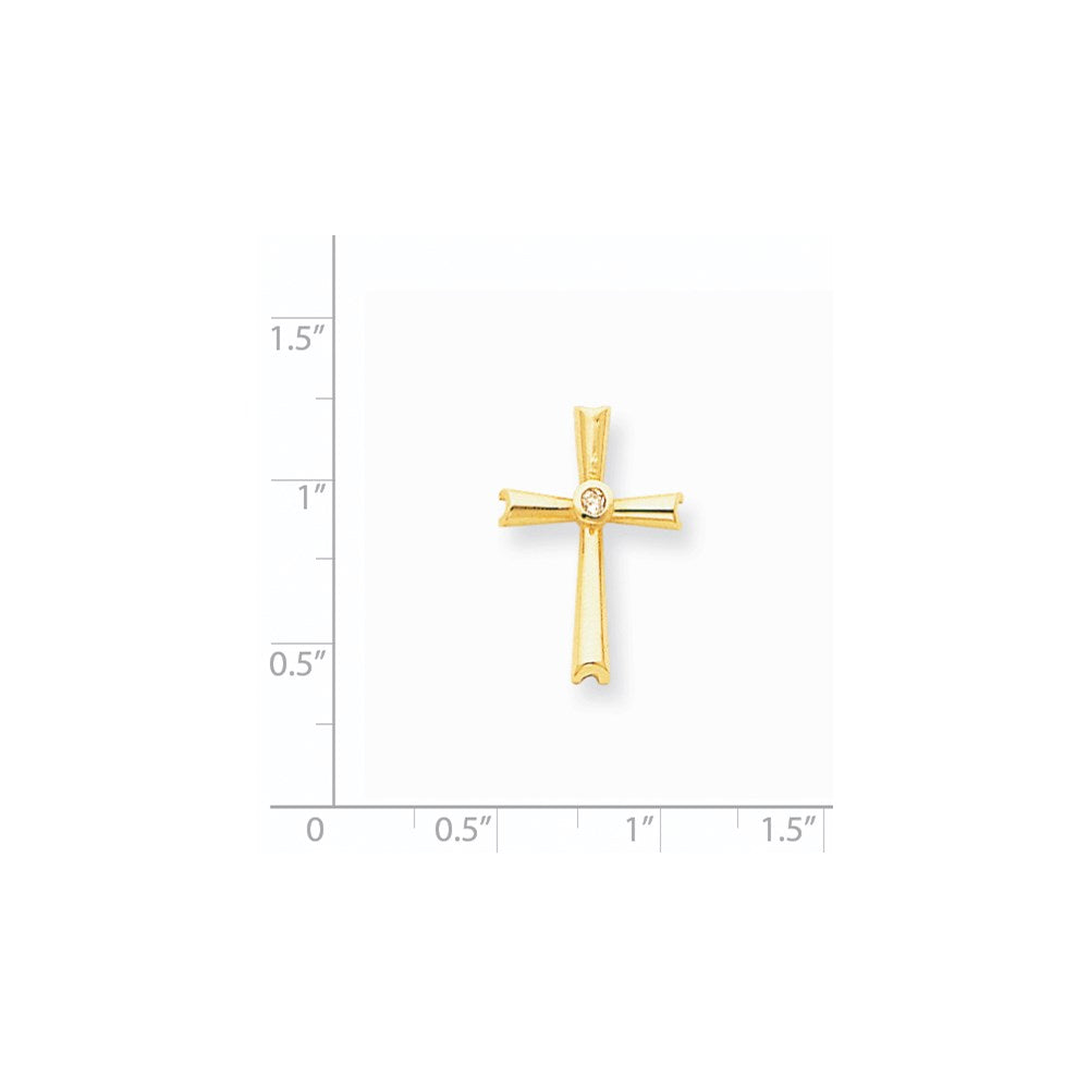 14K Gelbgold Diamant-Kreuzanhänger