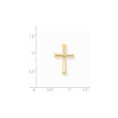 14K Gelbgold Diamant-Kreuzanhänger