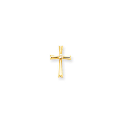 14K Diamant-Kreuzanhänger