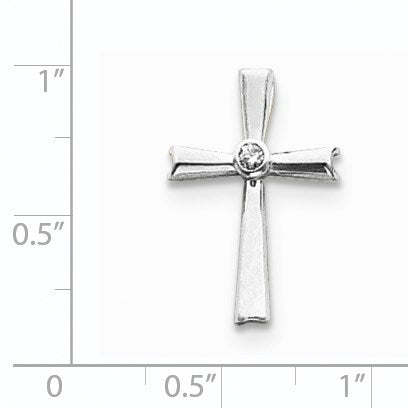 14K Weißgold Diamant-Kreuzanhänger