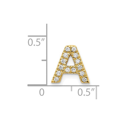 14K Gelbgold Echtdiamant-Charm Buchstabe A