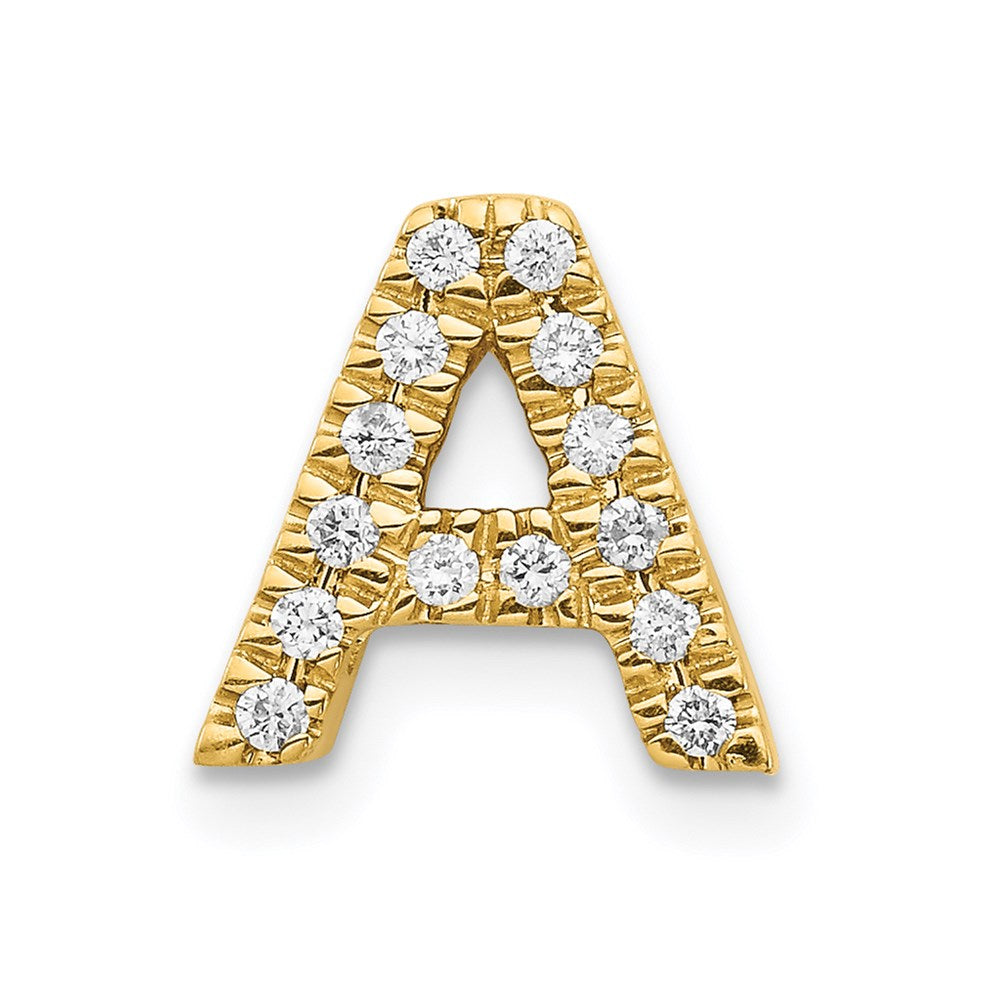 14K Gelbgold Echtdiamant-Charm Buchstabe A