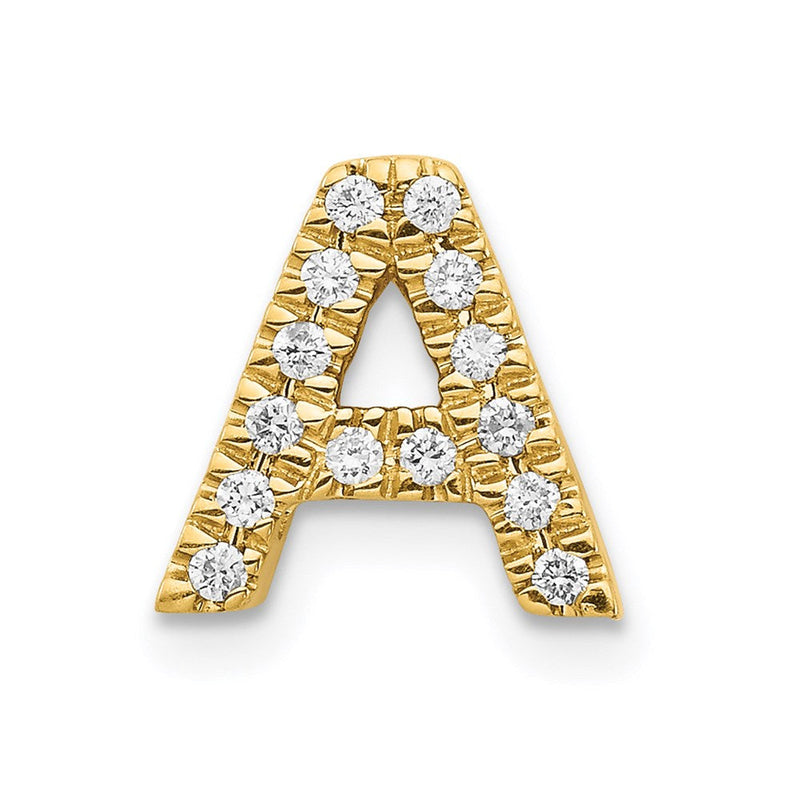 14K Gelbgold Echtdiamant-Charm Buchstabe A