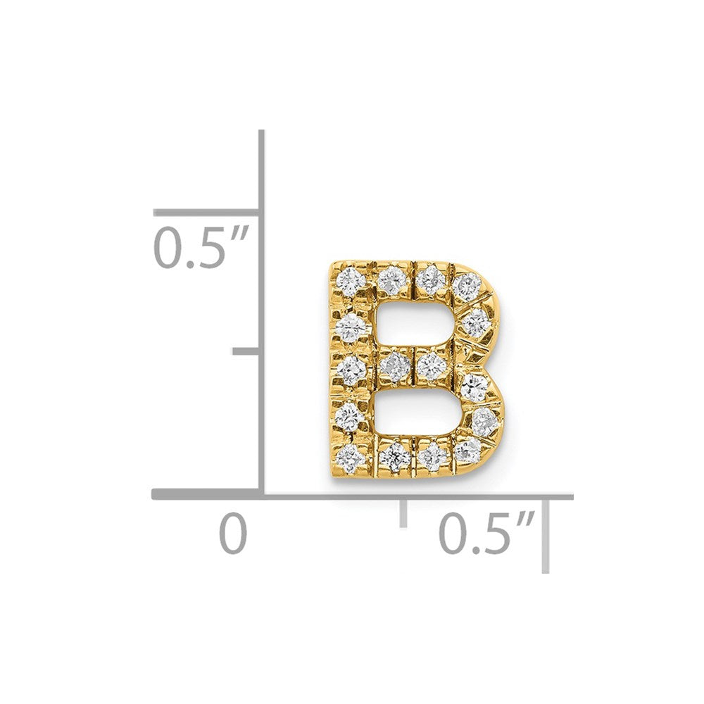 14K Gelbgold Charm mit Initiale „B“ aus echten Diamanten