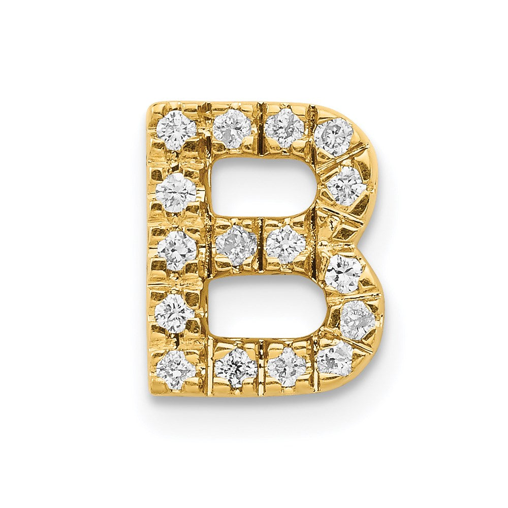 14K Gelbgold Charm mit Initiale „B“ aus echten Diamanten