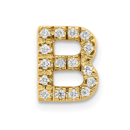 14K Gelbgold Charm mit Initiale „B“ aus echten Diamanten