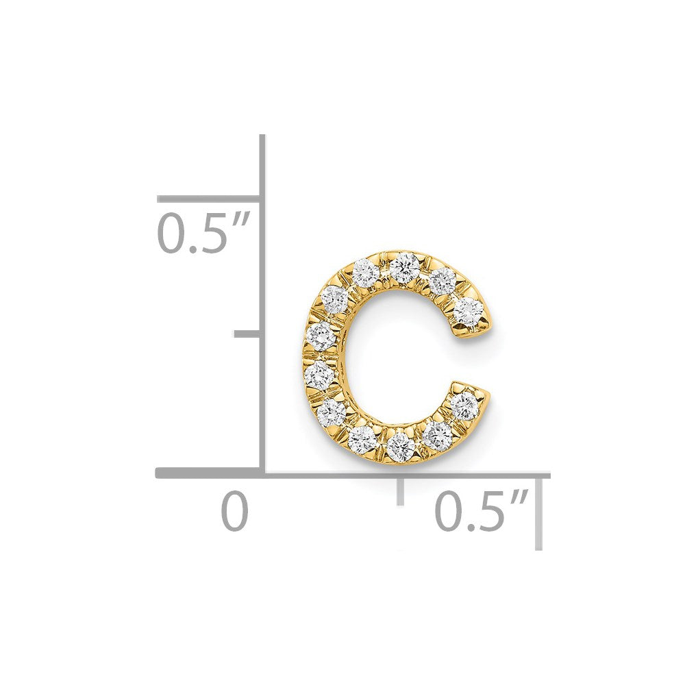 14K Gold Diamant-Buchstabenanhänger "C"