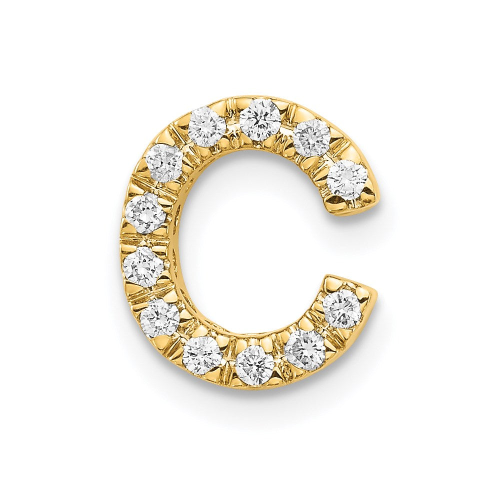 14K Gold Diamant-Buchstabenanhänger "C"