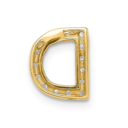 14K Gelbgold Echter Diamant Buchstabe D Charm
