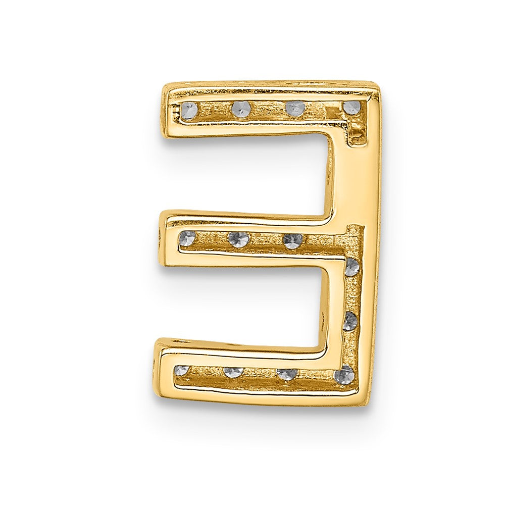 14K Gelbgold Diamant-Buchstaben-Charm „E“