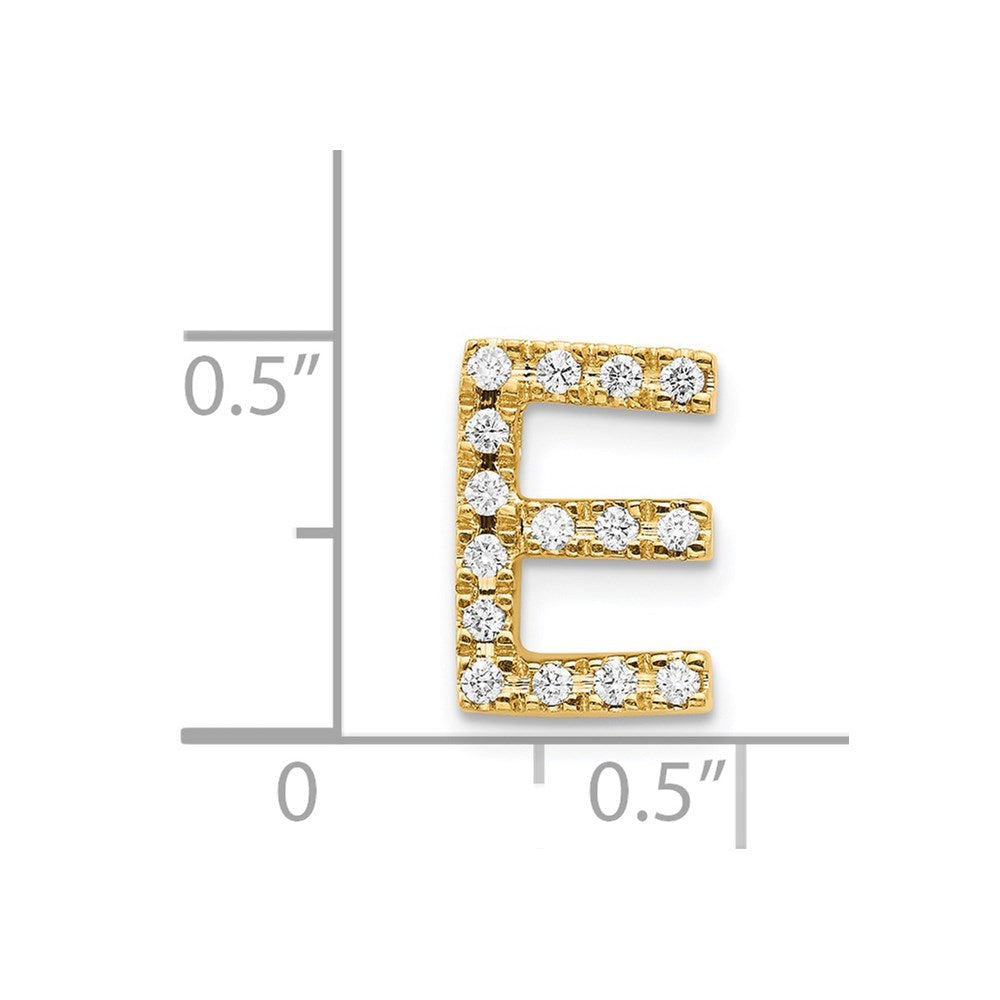 14K Gelbgold Diamant-Buchstaben-Charm „E“