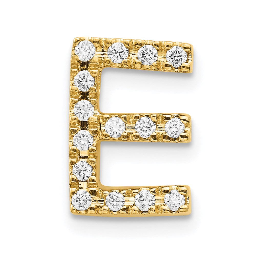 14K Gelbgold Diamant-Buchstaben-Charm „E“