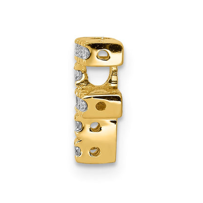 14K Gold Diamant-Charm mit Buchstabe „F“