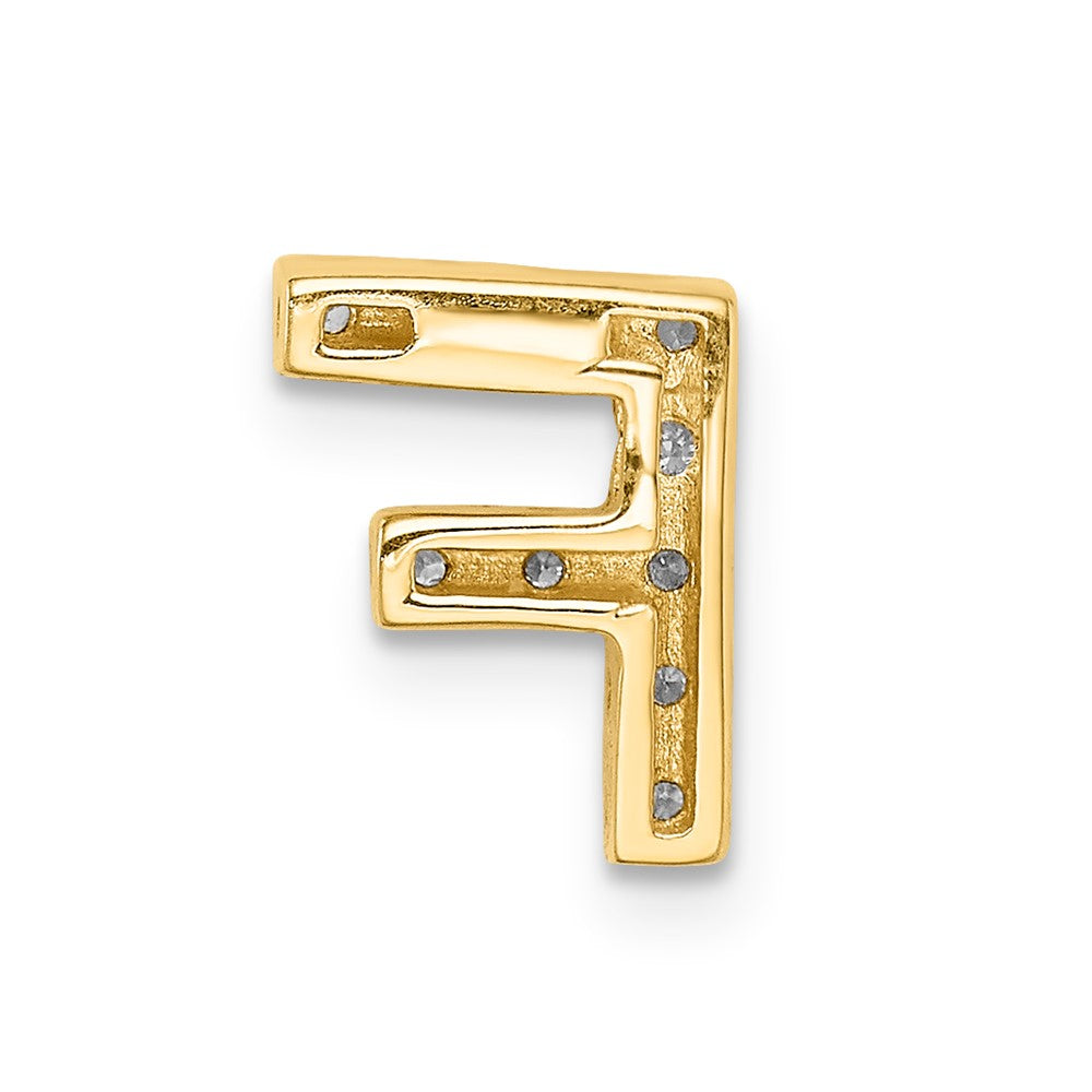 14K Gold Diamant-Charm mit Buchstabe „F“