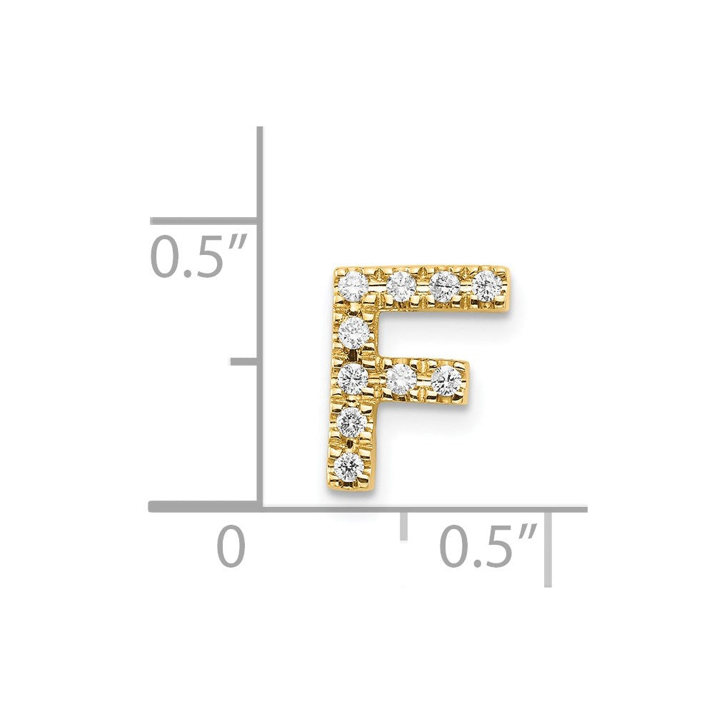 14K Gold Diamant-Charm mit Buchstabe „F“