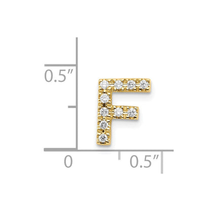 14K Gold Diamant-Charm mit Buchstabe „F“