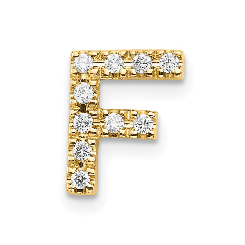 14K Gold Diamant-Charm mit Buchstabe „F“