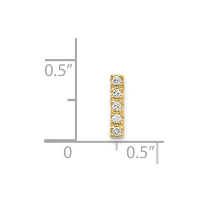 14K Diamant-Initial-Anhänger „I“
