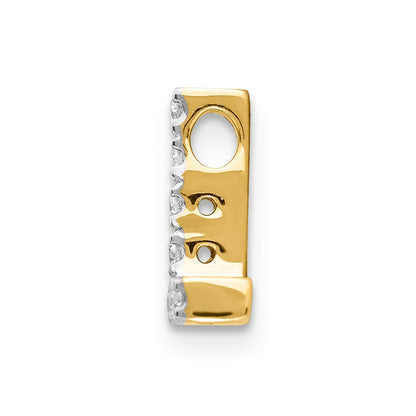 14K Gelbgold Echter Diamant Buchstabe-L-Charm