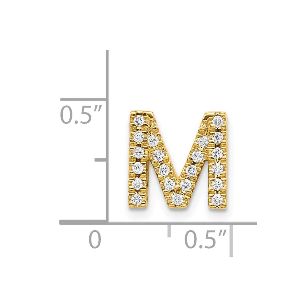 14K Diamant-Anhänger mit Initiale "M"