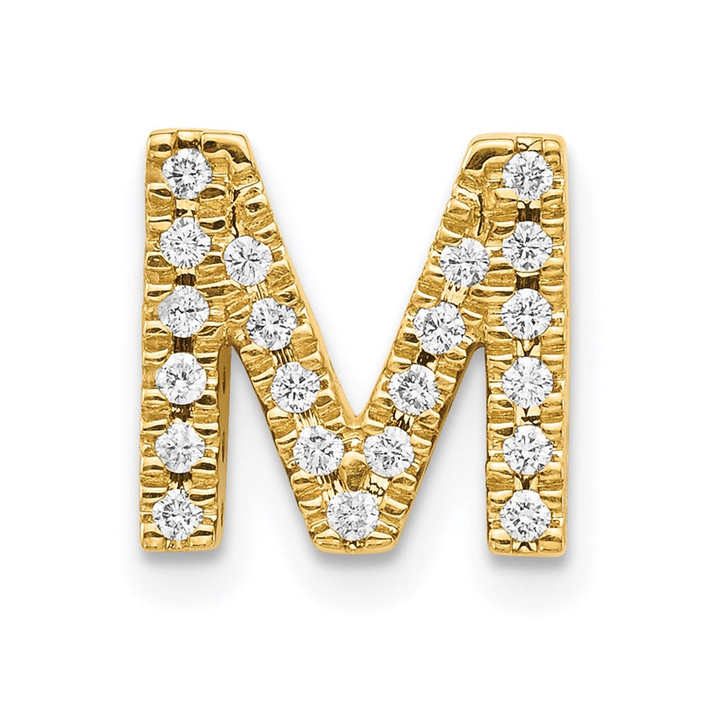 14K Diamant-Anhänger mit Initiale "M"