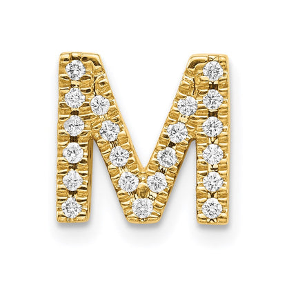 14K Diamant-Anhänger mit Initiale "M"