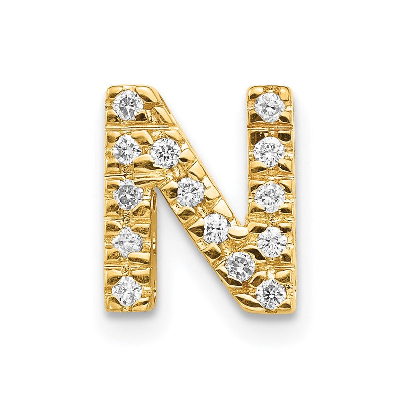 14K Gold Diamant-Buchstaben-Anhänger "N"