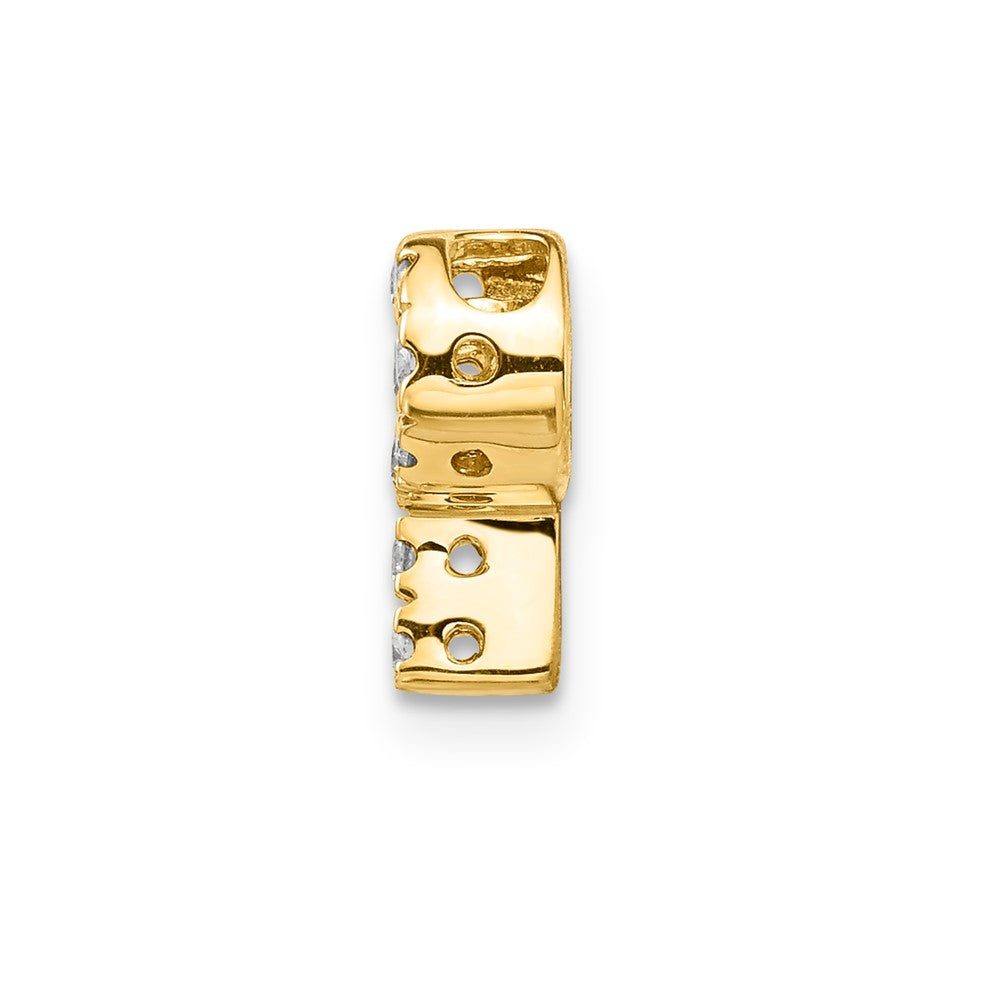 14K Gelbgold Charm mit echtem Diamant, Initiale „P“