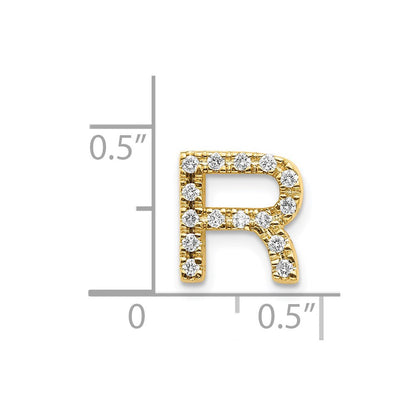 14K Gold Diamant-Buchstabenanhänger „R