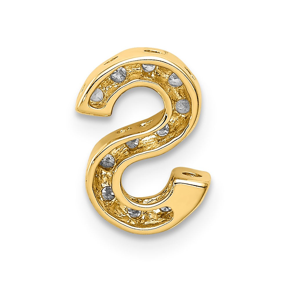 14K Gelbgold Charm mit echten Diamanten Initiale S