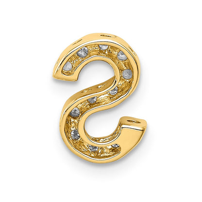 14K Gelbgold Charm mit echten Diamanten Initiale S