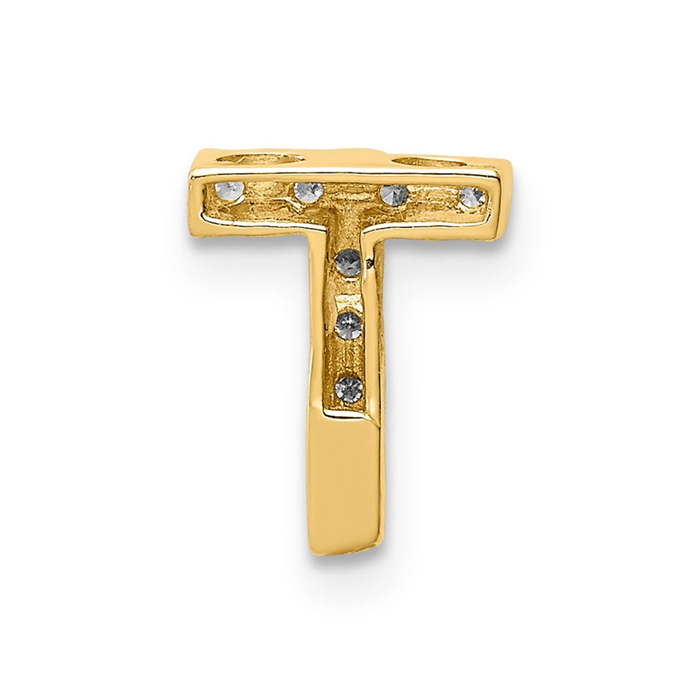 14K Gelbgold Charm mit Echtdiamant-Buchstabe T
