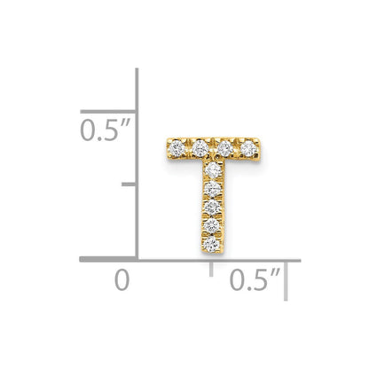 14K Gelbgold Charm mit Echtdiamant-Buchstabe T