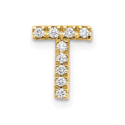 14K Gelbgold Charm mit Echtdiamant-Buchstabe T