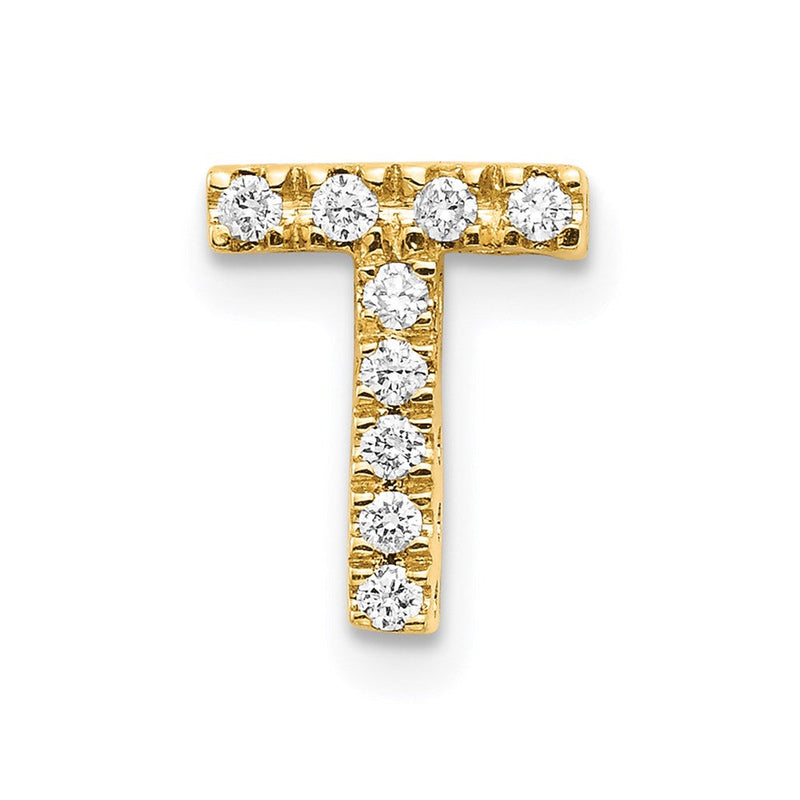 14K Gelbgold Charm mit Echtdiamant-Buchstabe T