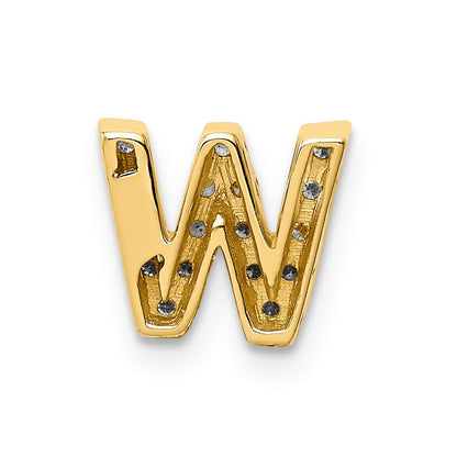 14K Gold Diamant-Buchstabenanhänger „W“