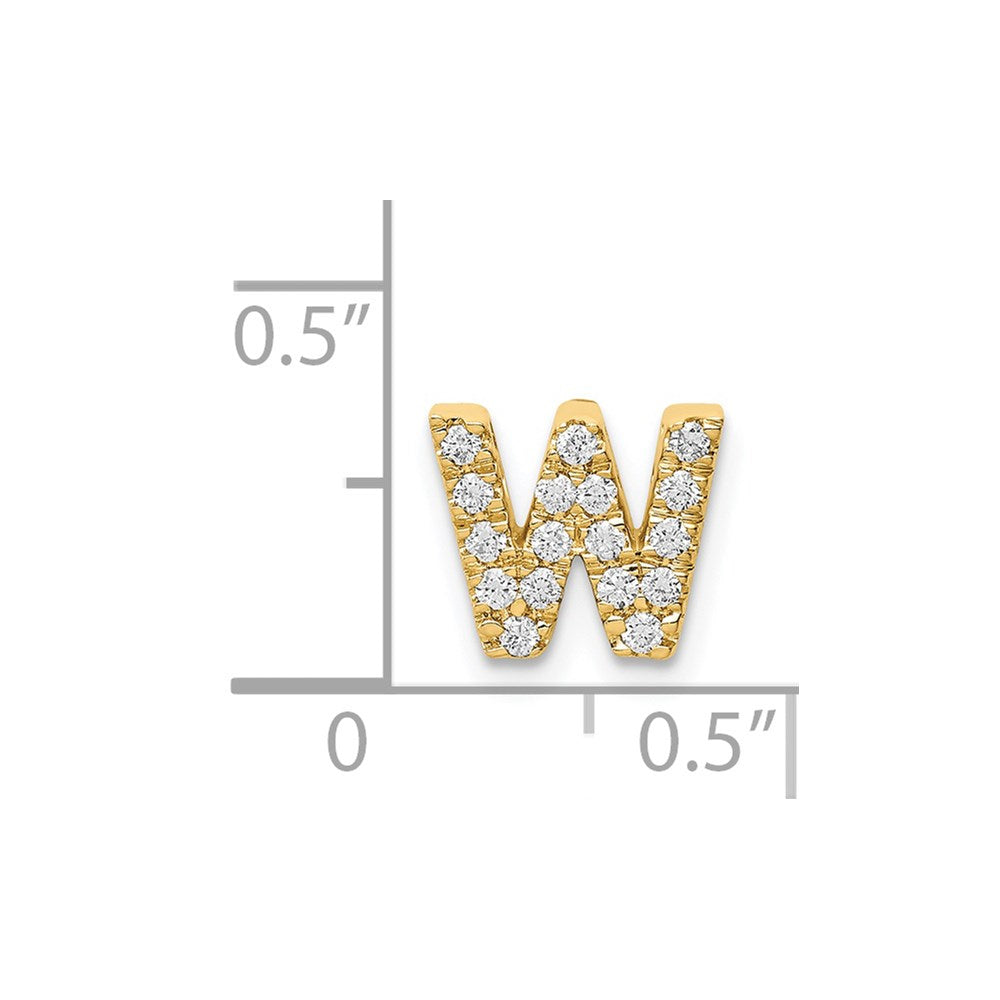 14K Gold Diamant-Buchstabenanhänger „W“