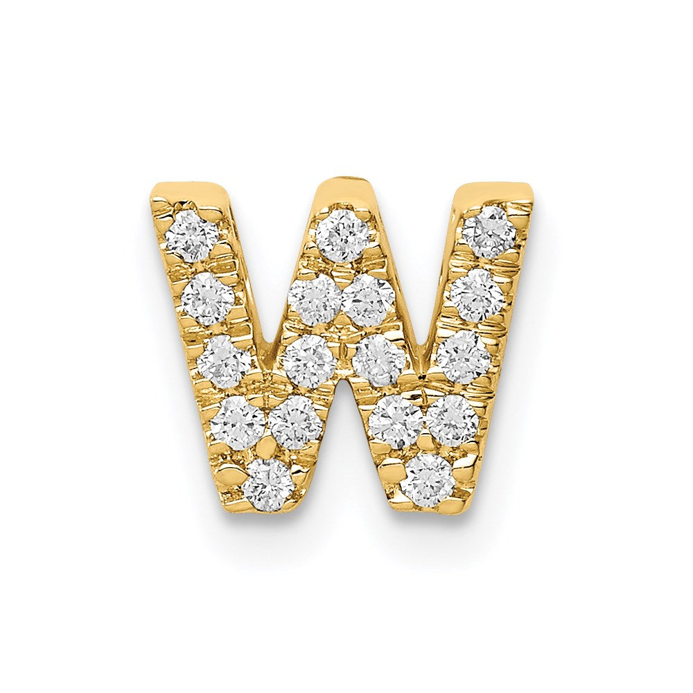 14K Gold Diamant-Buchstabenanhänger „W“