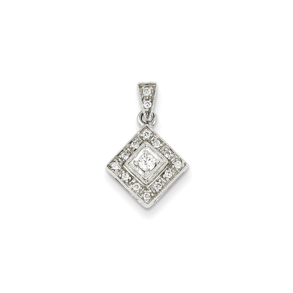 Vintage-Anhänger aus 14K Weißgold mit echtem Diamant